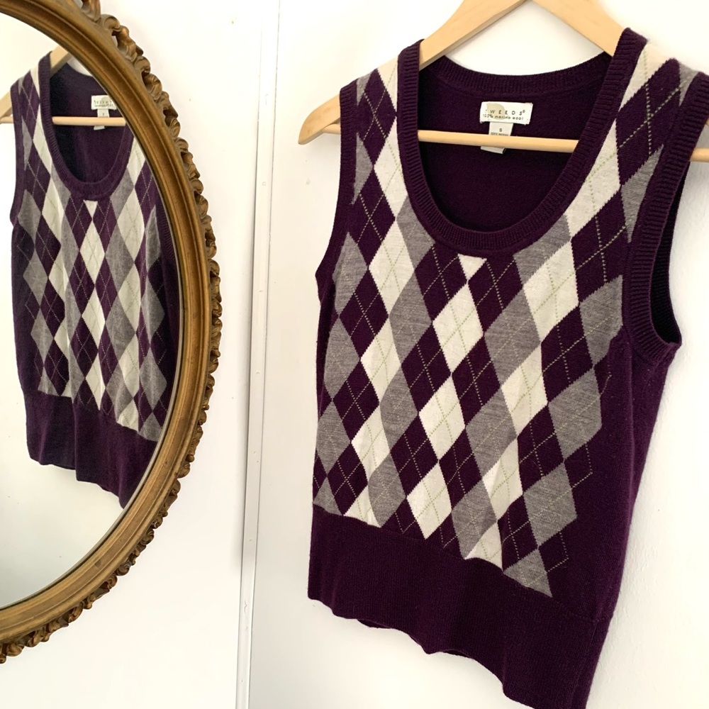 Tweeds Merino Wool Argyle Sweater Vest